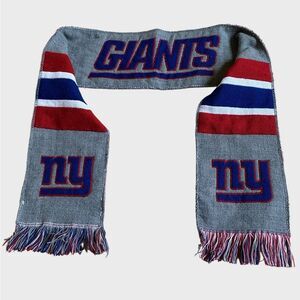 Foco New York Giants Football NFL Scarf Grey Red Blue Fringed Unisex Cozy Preppy